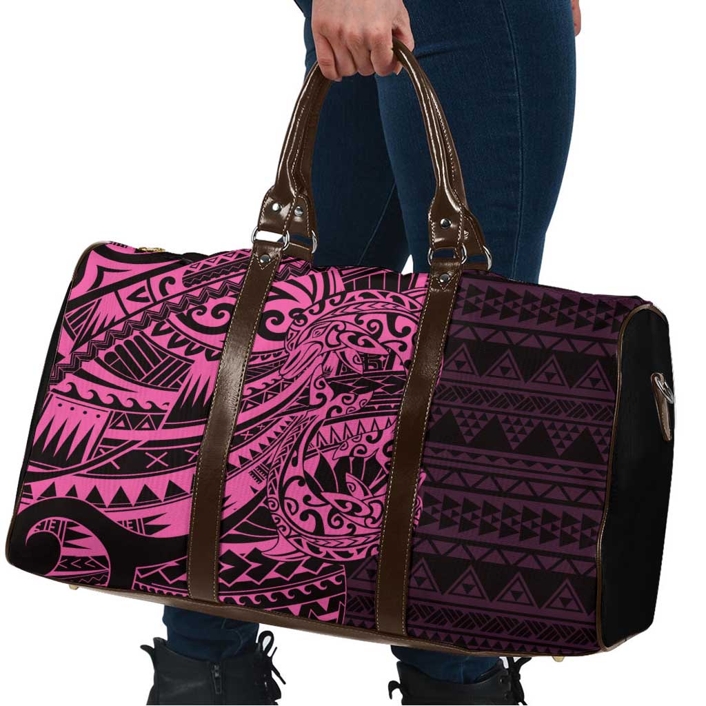 Pink Couple Dolphins Maori Polynesian Style Travel Bag LT9 - Polynesian Pride