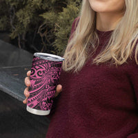 Pink Couple Dolphins Maori Polynesian Style Tumbler Cup