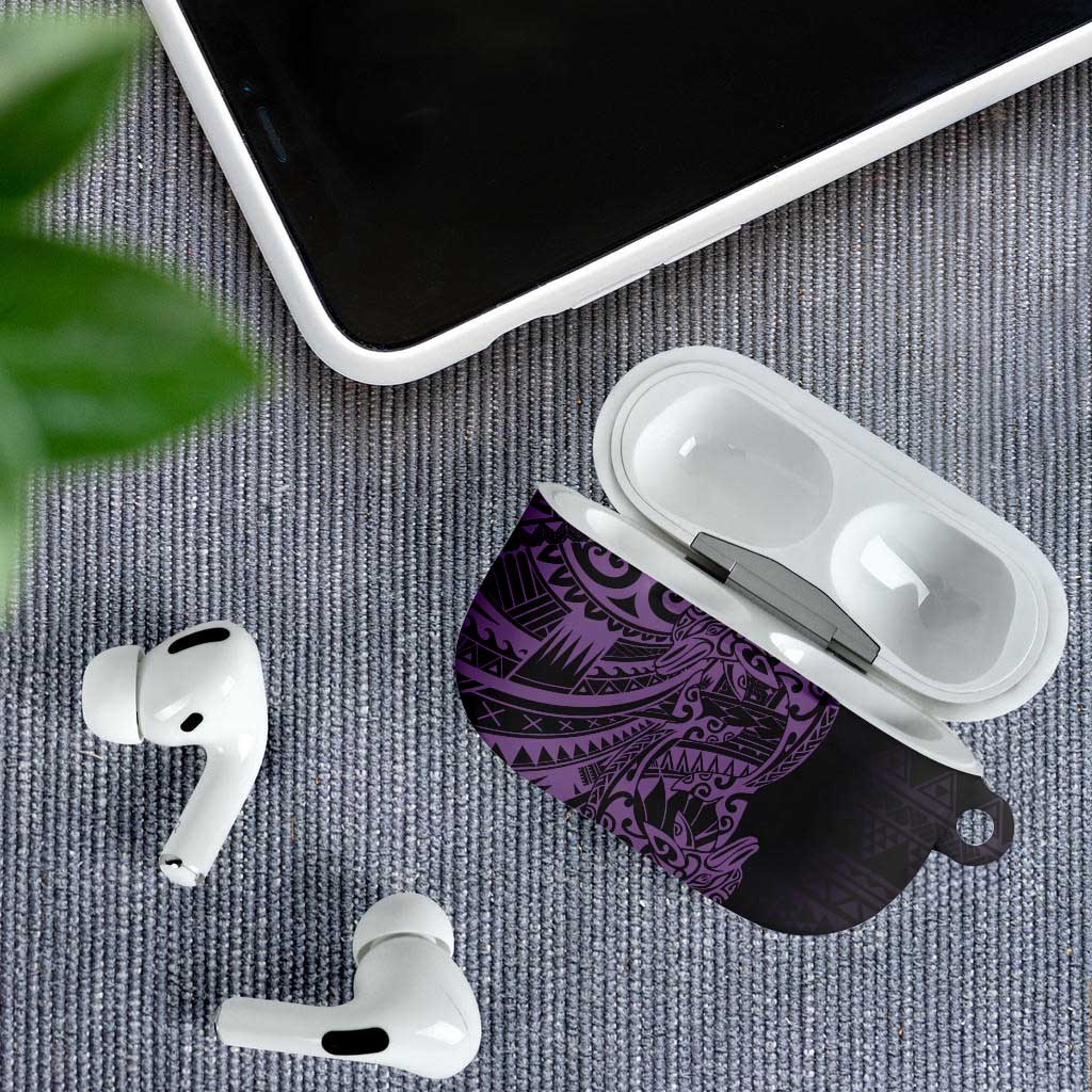 Purple Couple Dolphins Maori Polynesian Style AirPods Case - Polynesian Pride