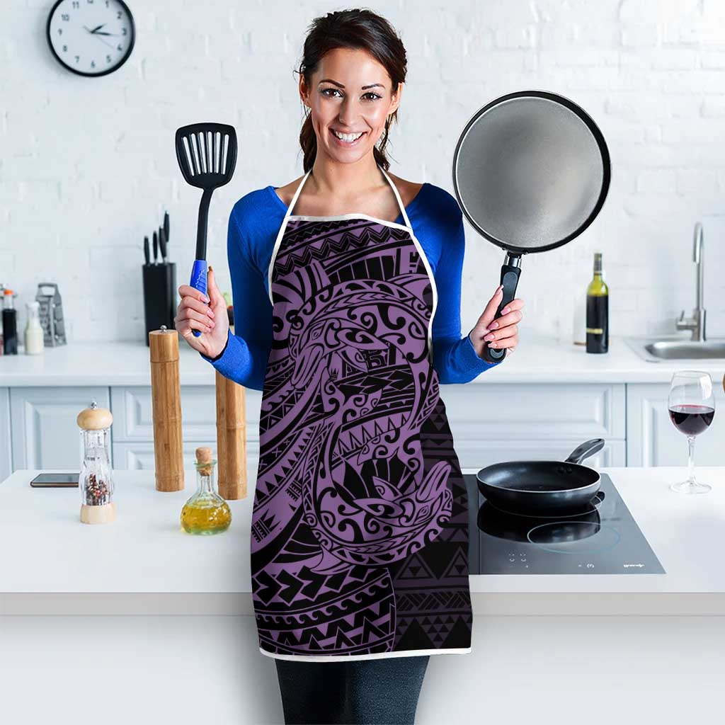 Purple Couple Dolphins Maori Polynesian Style Apron - Polynesian Pride