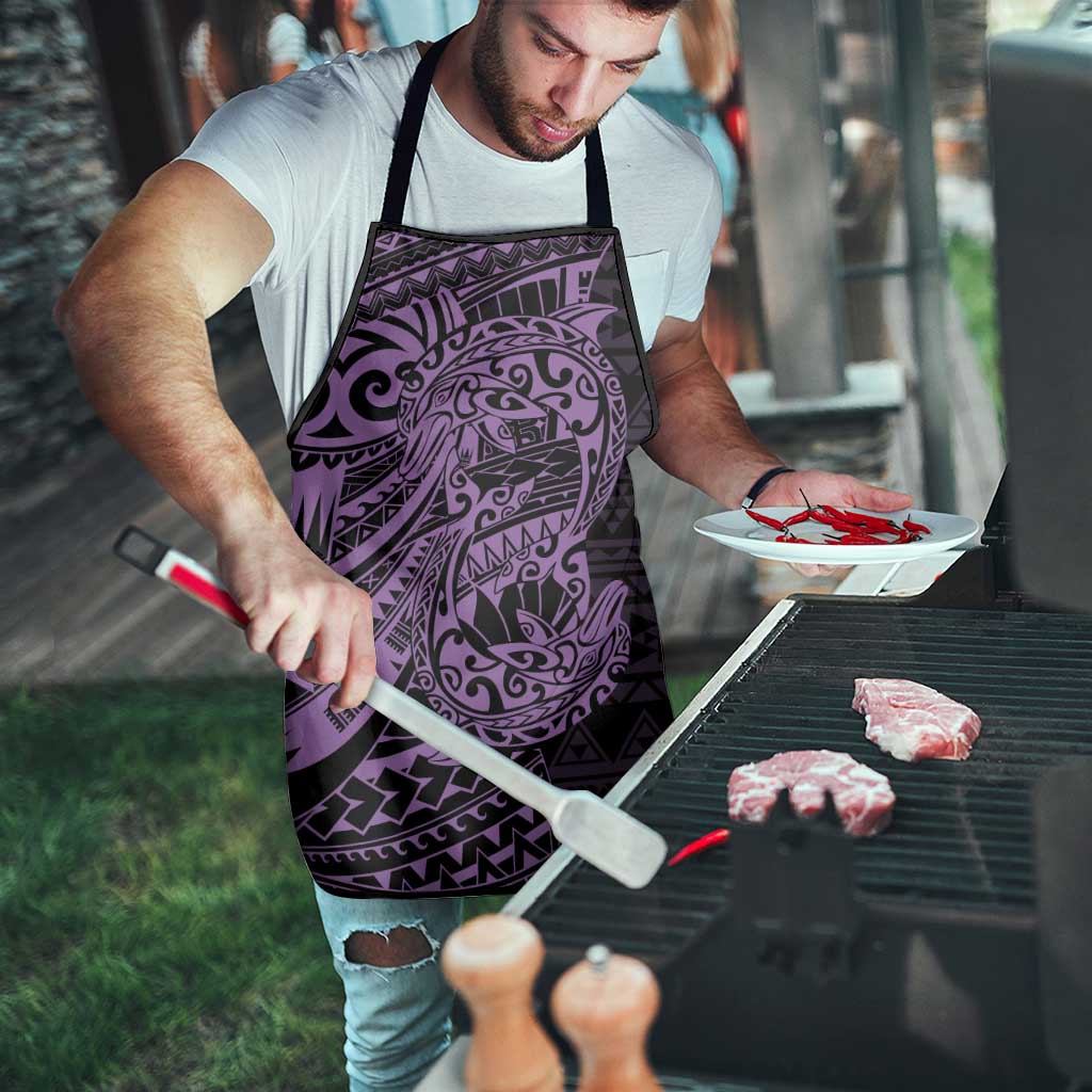 Purple Couple Dolphins Maori Polynesian Style Apron - Polynesian Pride