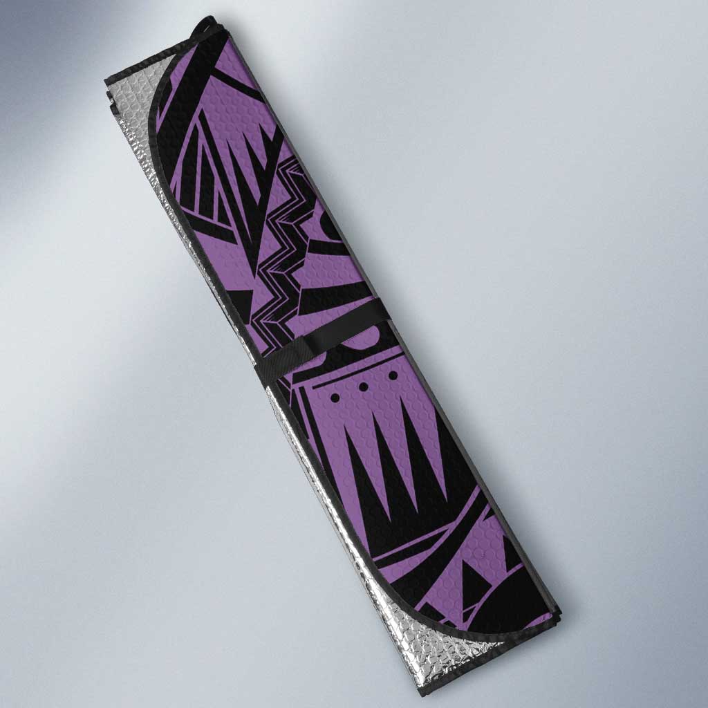 Purple Couple Dolphins Maori Polynesian Style Auto Sun Shade - Polynesian Pride
