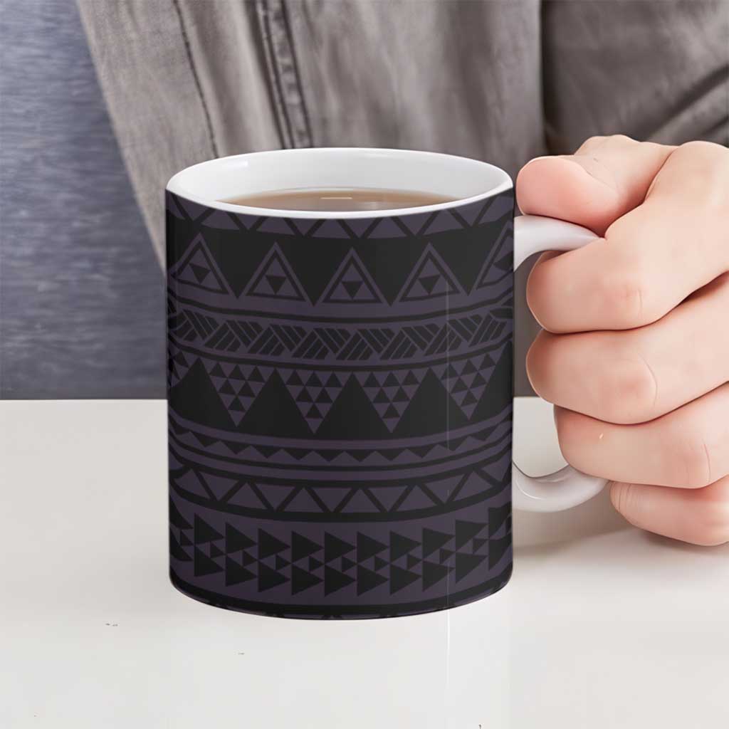 Purple Couple Dolphins Maori Polynesian Style Ceramic Mug - Polynesian Pride
