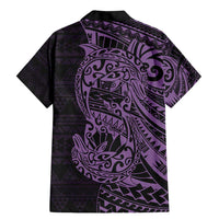 Purple Couple Dolphins Maori Polynesian Style Family Matching Mermaid Dress and Hawaiian Shirt LT9 - Polynesian Pride