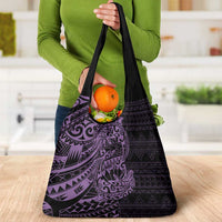 Purple Couple Dolphins Maori Polynesian Style Grocery Bag LT9 - Polynesian Pride
