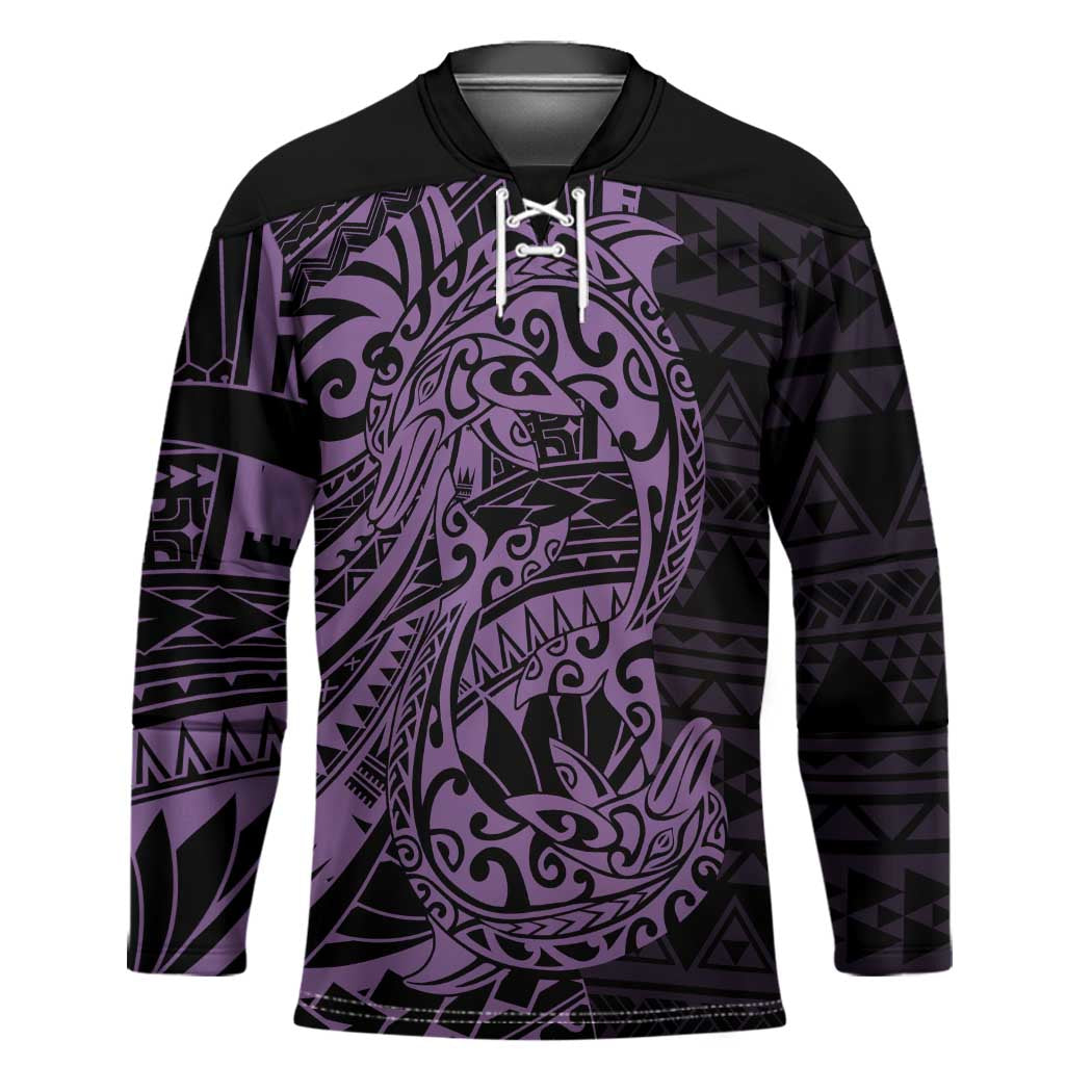 Purple Couple Dolphins Maori Polynesian Style Hockey Jersey - Polynesian Pride