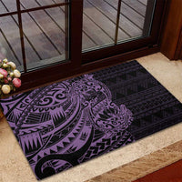 Purple Couple Dolphins Maori Polynesian Style Rubber Doormat LT9 - Polynesian Pride