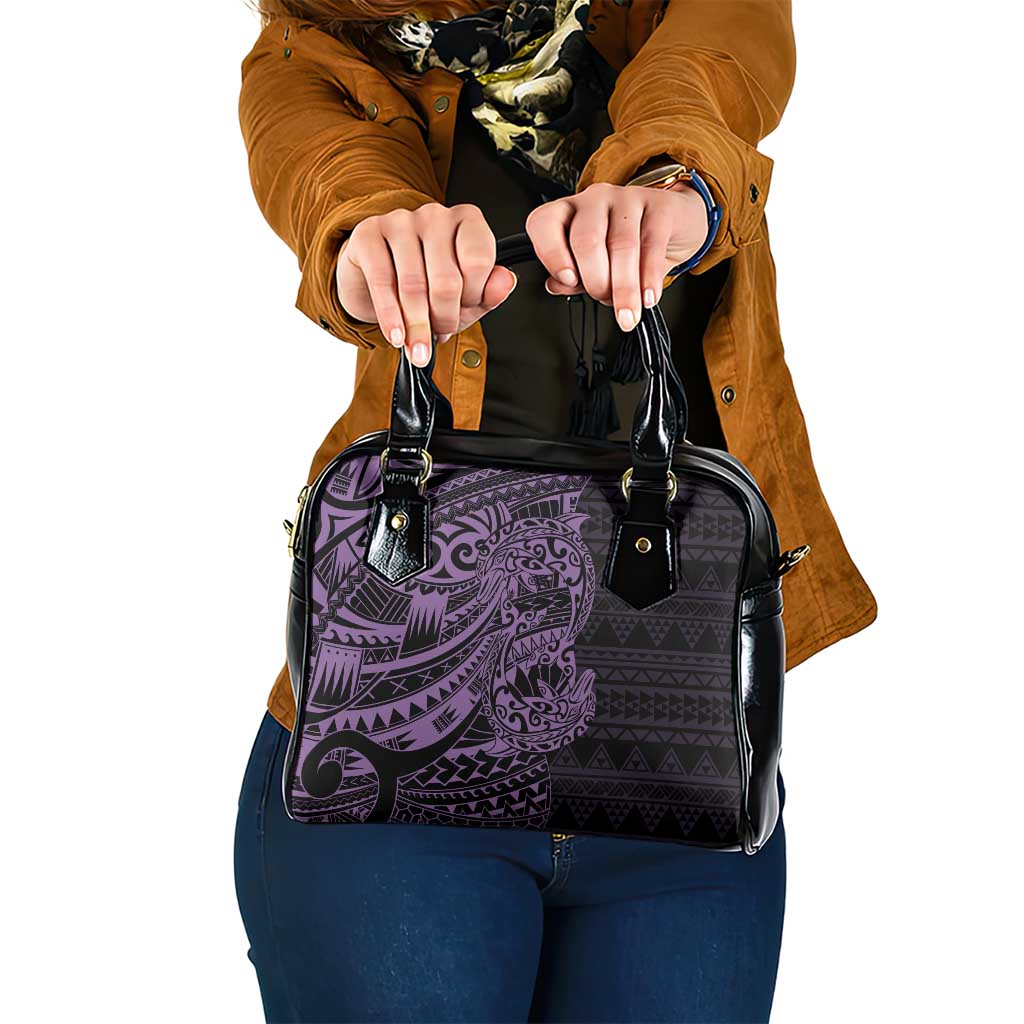 Purple Couple Dolphins Maori Polynesian Style Shoulder Handbag LT9 One Size Purple - Polynesian Pride
