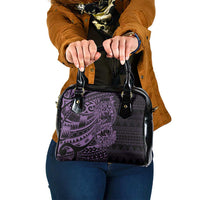 Purple Couple Dolphins Maori Polynesian Style Shoulder Handbag LT9 One Size Purple - Polynesian Pride