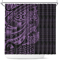 Purple Couple Dolphins Maori Polynesian Style Shower Curtain LT9 Purple - Polynesian Pride