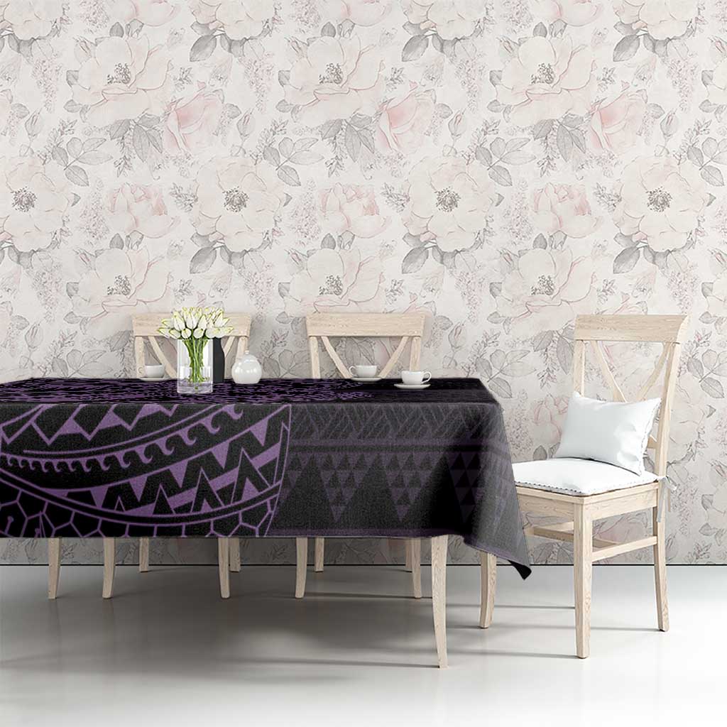 Purple Couple Dolphins Maori Polynesian Style Tablecloth