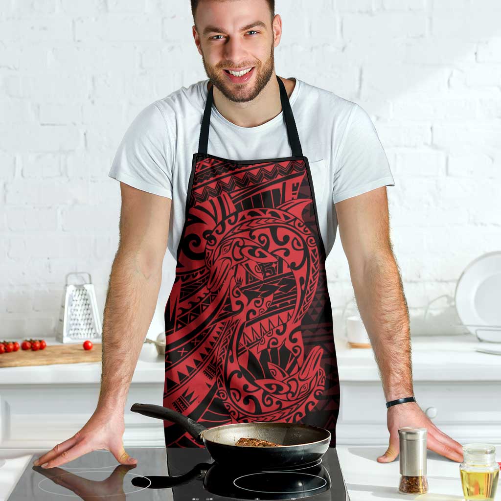 Red Couple Dolphins Maori Polynesian Style Apron - Polynesian Pride