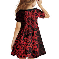 Red Couple Dolphins Maori Polynesian Style Family Matching Summer Maxi Dress and Hawaiian Shirt LT9 - Polynesian Pride