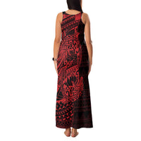 Red Couple Dolphins Maori Polynesian Style Family Matching Tank Maxi Dress and Hawaiian Shirt LT9 - Polynesian Pride