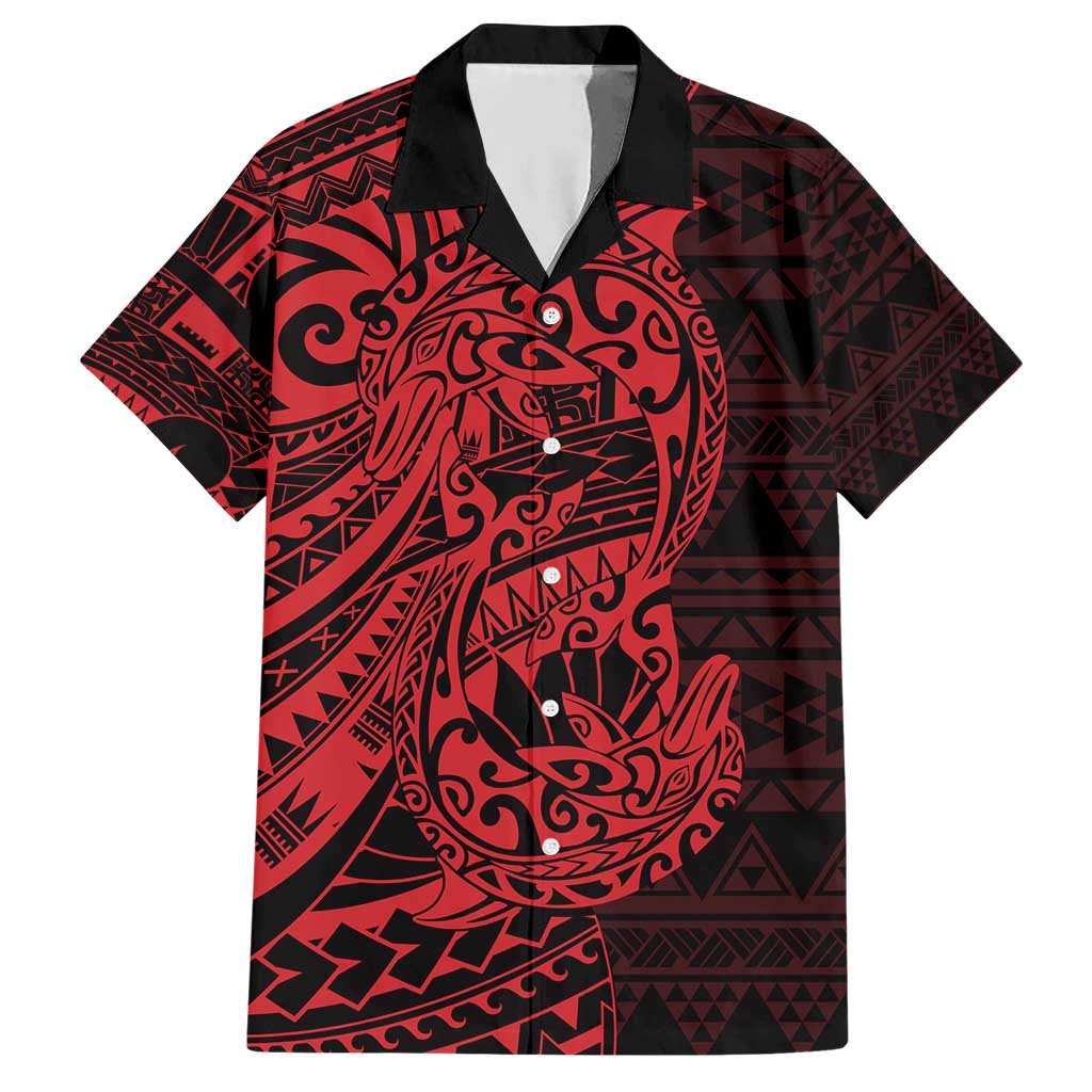 Red Couple Dolphins Maori Polynesian Style Hawaiian Shirt LT9 Red - Polynesian Pride