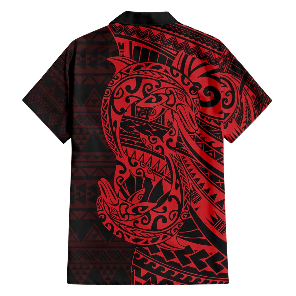 Red Couple Dolphins Maori Polynesian Style Hawaiian Shirt LT9 - Polynesian Pride