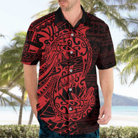 Red Couple Dolphins Maori Polynesian Style Hawaiian Shirt LT9 - Polynesian Pride