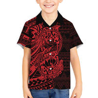 Red Couple Dolphins Maori Polynesian Style Hawaiian Shirt LT9 - Polynesian Pride