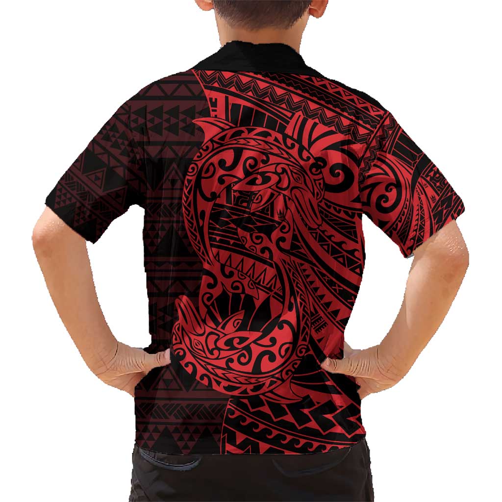Red Couple Dolphins Maori Polynesian Style Hawaiian Shirt LT9 - Polynesian Pride