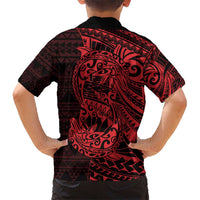 Red Couple Dolphins Maori Polynesian Style Hawaiian Shirt LT9 - Polynesian Pride