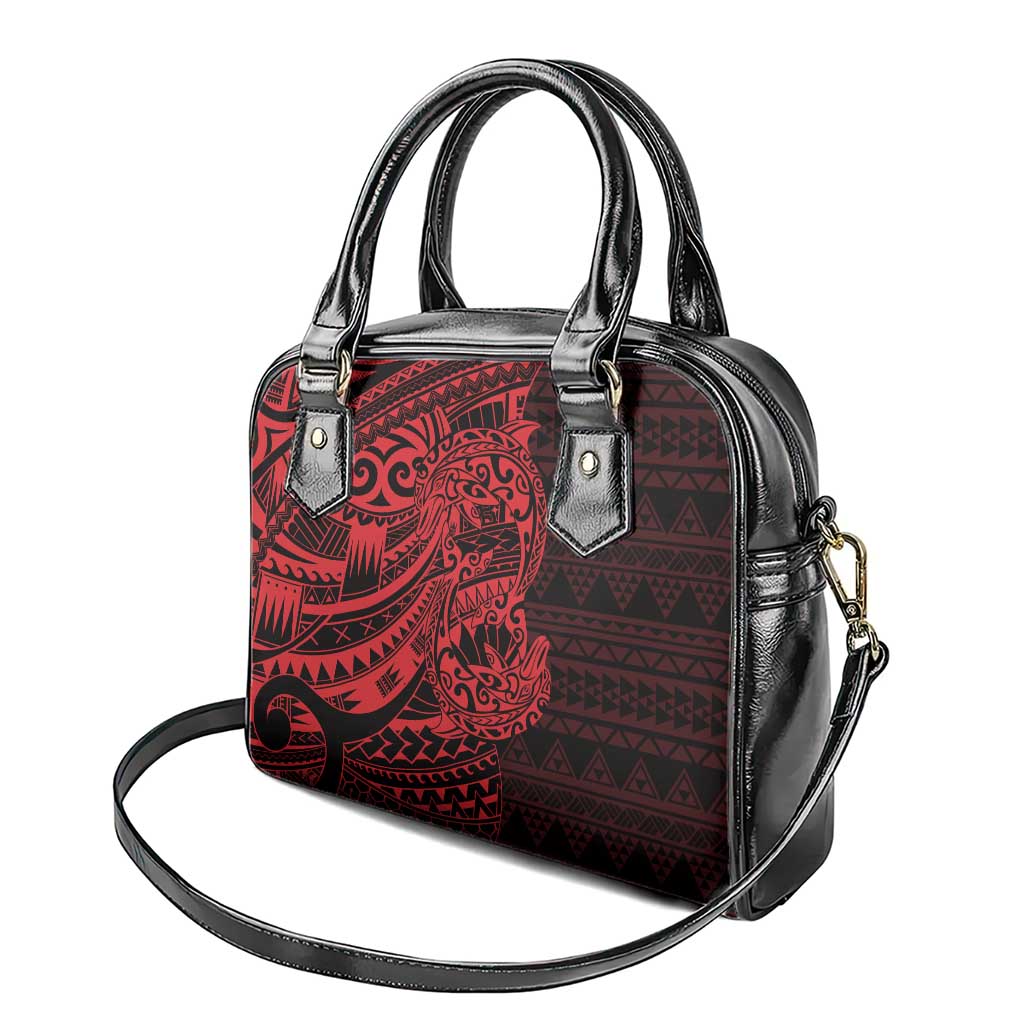Red Couple Dolphins Maori Polynesian Style Shoulder Handbag