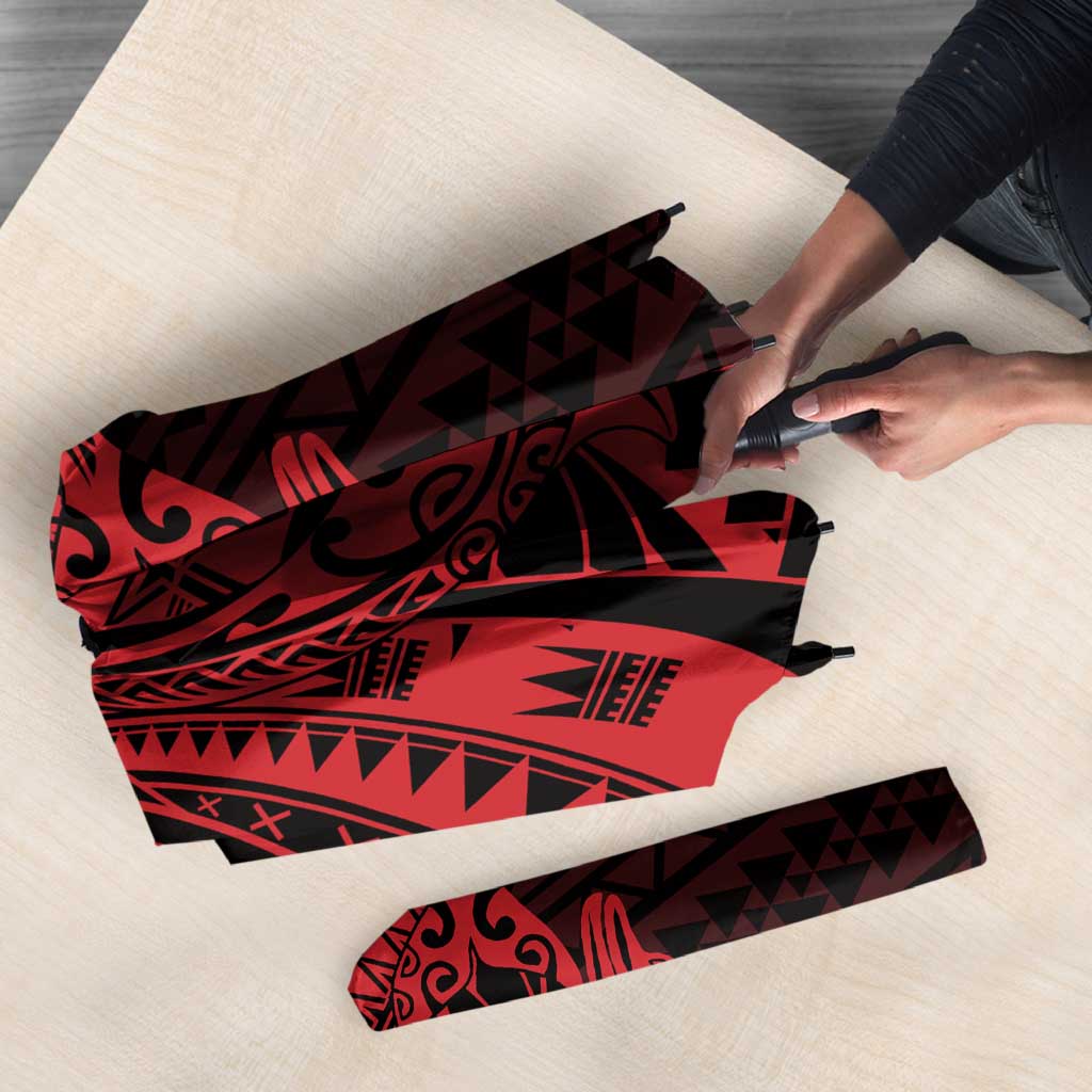 Red Couple Dolphins Maori Polynesian Style Umbrella - Polynesian Pride