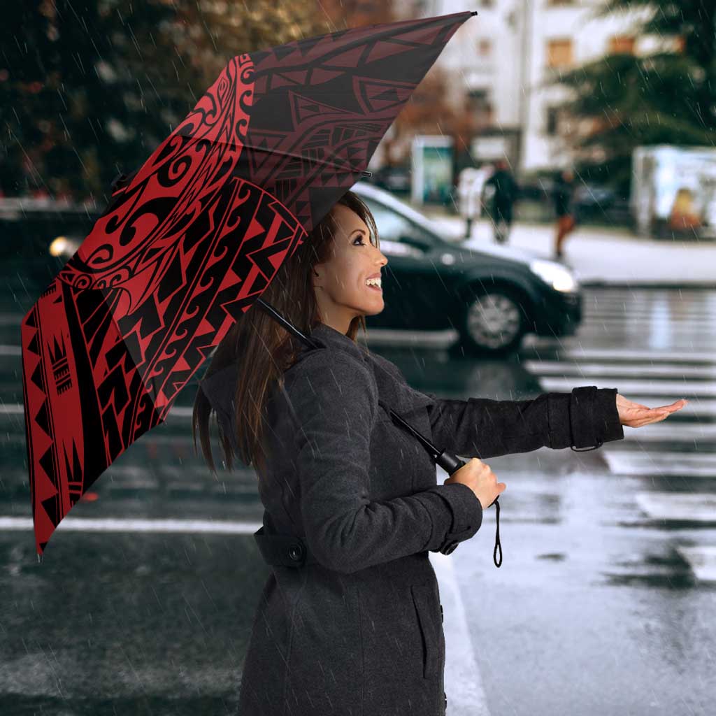 Red Couple Dolphins Maori Polynesian Style Umbrella - Polynesian Pride
