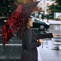 Red Couple Dolphins Maori Polynesian Style Umbrella - Polynesian Pride