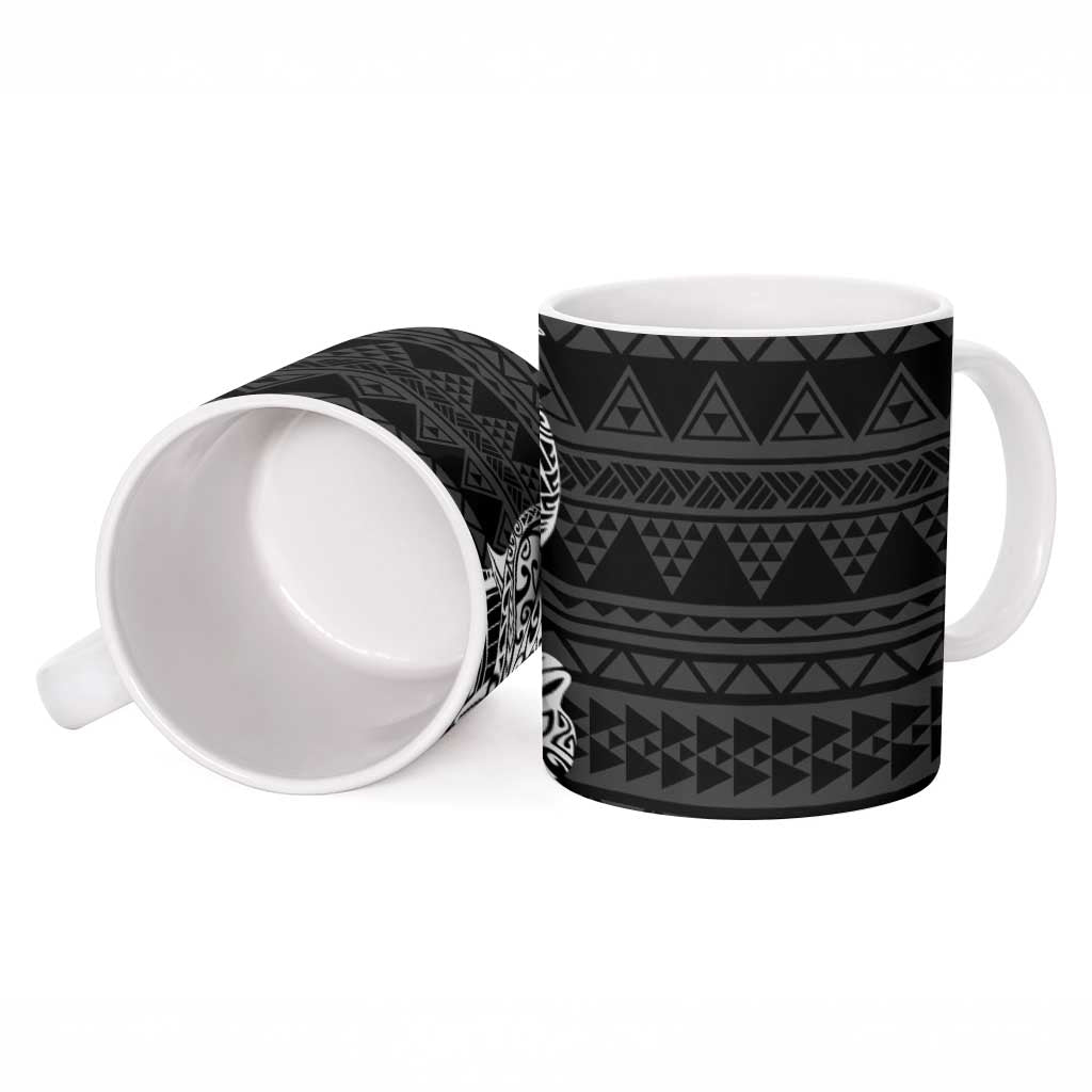 White Couple Dolphins Maori Polynesian Style Ceramic Mug - Polynesian Pride