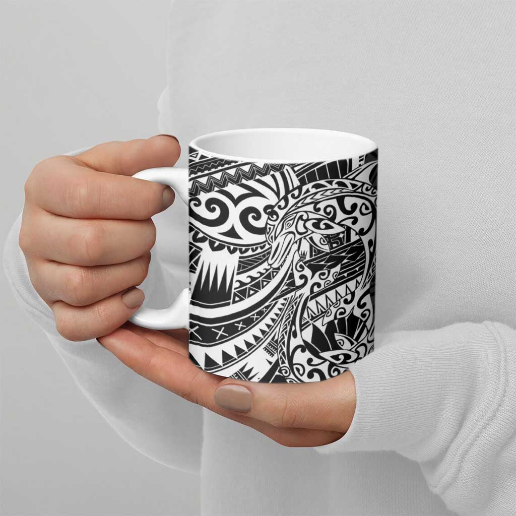 White Couple Dolphins Maori Polynesian Style Ceramic Mug - Polynesian Pride