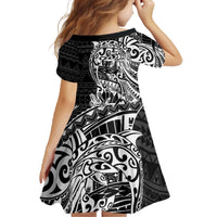 White Couple Dolphins Maori Polynesian Style Family Matching Off The Shoulder Long Sleeve Dress and Hawaiian Shirt LT9 - Polynesian Pride