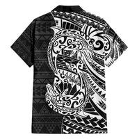 White Couple Dolphins Maori Polynesian Style Family Matching Off Shoulder Maxi Dress and Hawaiian Shirt LT9 - Polynesian Pride