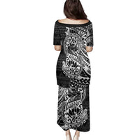 White Couple Dolphins Maori Polynesian Style Family Matching Puletasi and Hawaiian Shirt LT9 - Polynesian Pride
