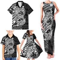 White Couple Dolphins Maori Polynesian Style Family Matching Tank Maxi Dress and Hawaiian Shirt LT9 - Polynesian Pride