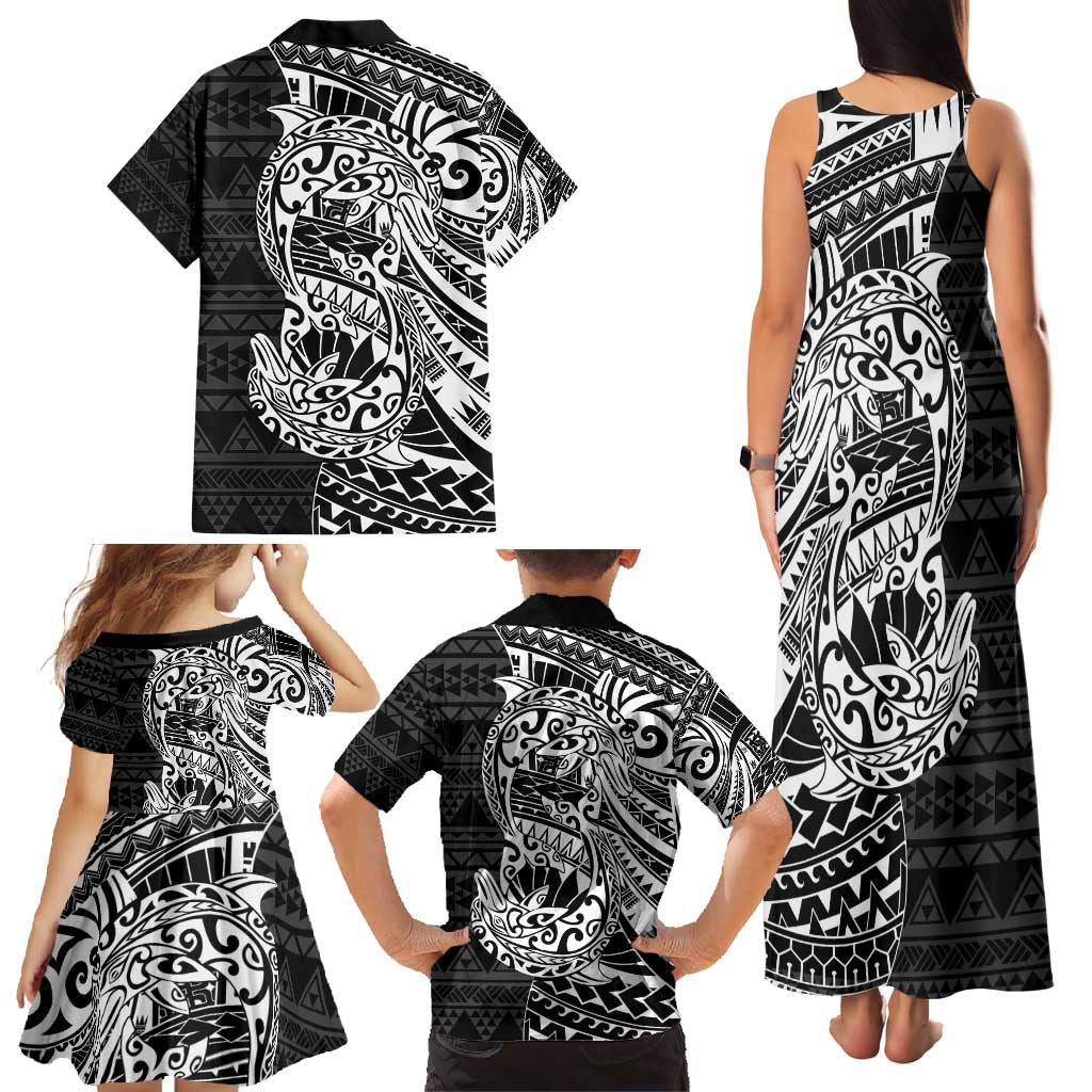 White Couple Dolphins Maori Polynesian Style Family Matching Tank Maxi Dress and Hawaiian Shirt LT9 - Polynesian Pride