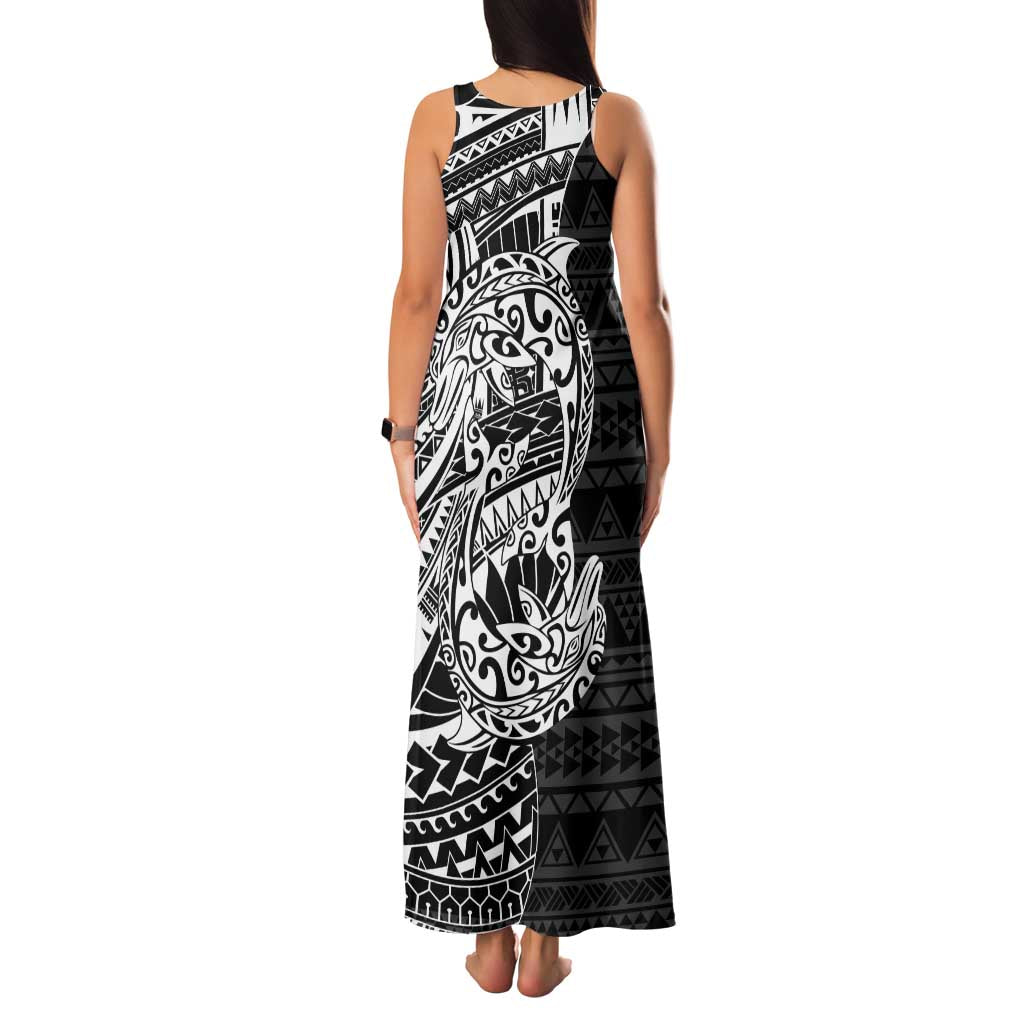 White Couple Dolphins Maori Polynesian Style Family Matching Tank Maxi Dress and Hawaiian Shirt LT9 - Polynesian Pride
