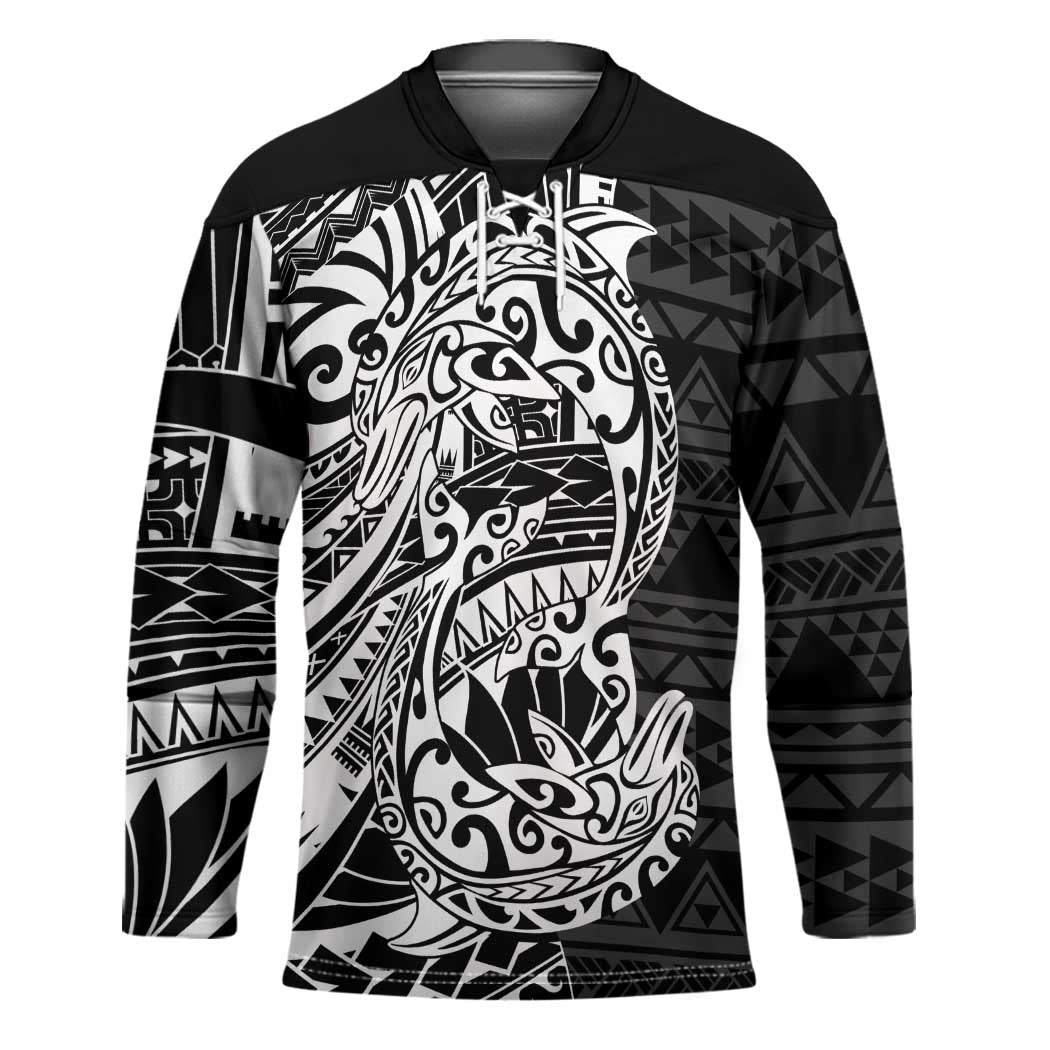 White Couple Dolphins Maori Polynesian Style Hockey Jersey - Polynesian Pride