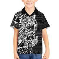 White Couple Dolphins Maori Polynesian Style Kid Hawaiian Shirt LT9 Kid White - Polynesian Pride