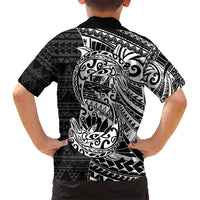 White Couple Dolphins Maori Polynesian Style Kid Hawaiian Shirt LT9 - Polynesian Pride