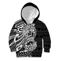 White Couple Dolphins Maori Polynesian Style Kid Hoodie LT9 Hoodie White - Polynesian Pride