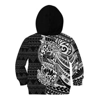 White Couple Dolphins Maori Polynesian Style Kid Hoodie LT9 - Polynesian Pride