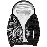 White Couple Dolphins Maori Polynesian Style Sherpa Hoodie LT9 Unisex White - Polynesian Pride