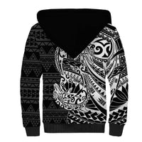 White Couple Dolphins Maori Polynesian Style Sherpa Hoodie LT9 - Polynesian Pride