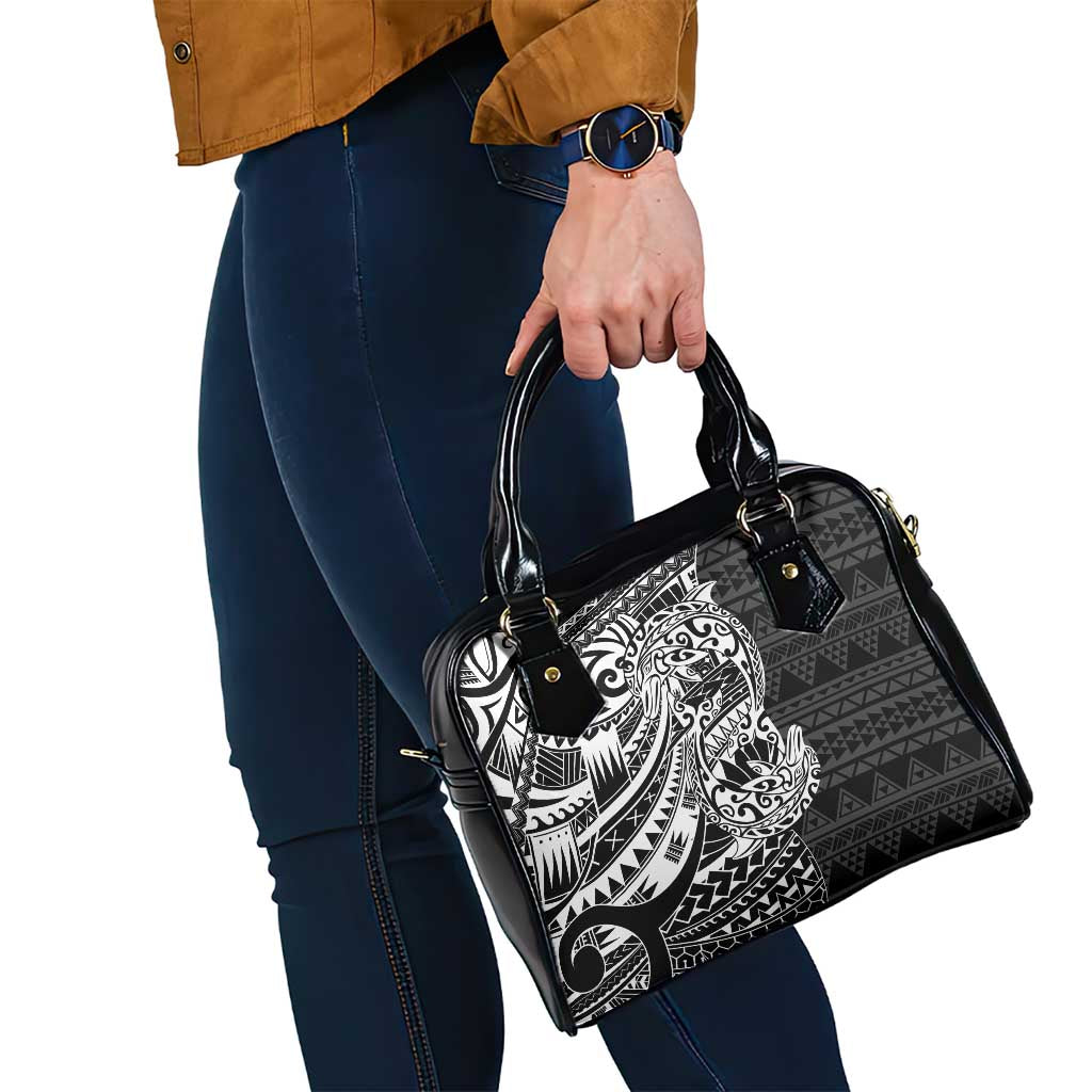 White Couple Dolphins Maori Polynesian Style Shoulder Handbag
