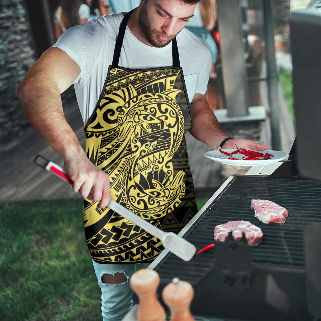 Yellow Couple Dolphins Maori Polynesian Style Apron - Polynesian Pride