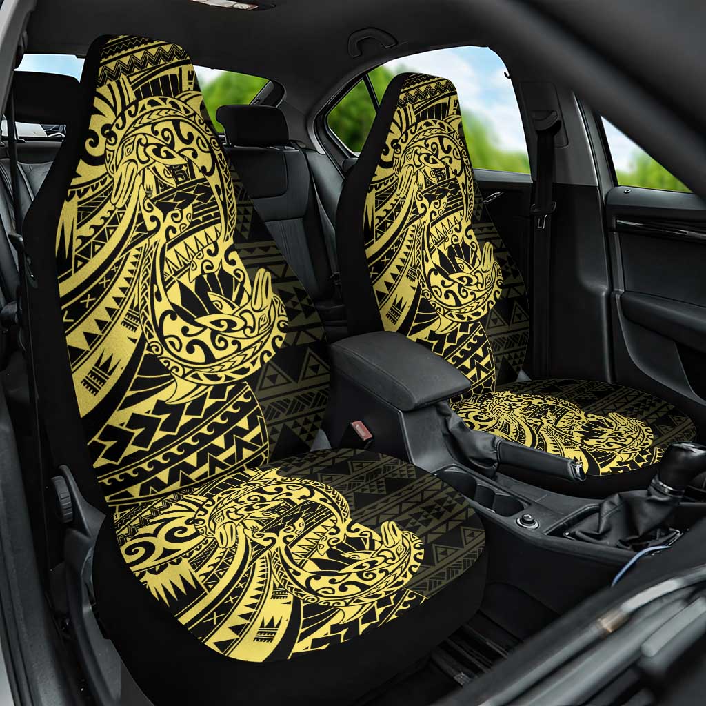 Yellow Couple Dolphins Maori Polynesian Style Car Seat Cover LT9 One Size Yellow - Polynesian Pride