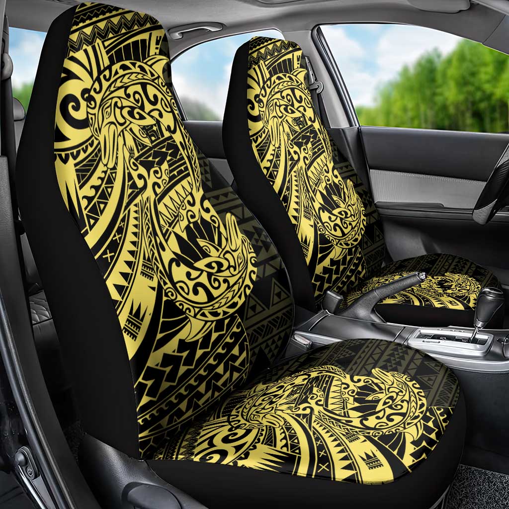 Yellow Couple Dolphins Maori Polynesian Style Car Seat Cover LT9 - Polynesian Pride