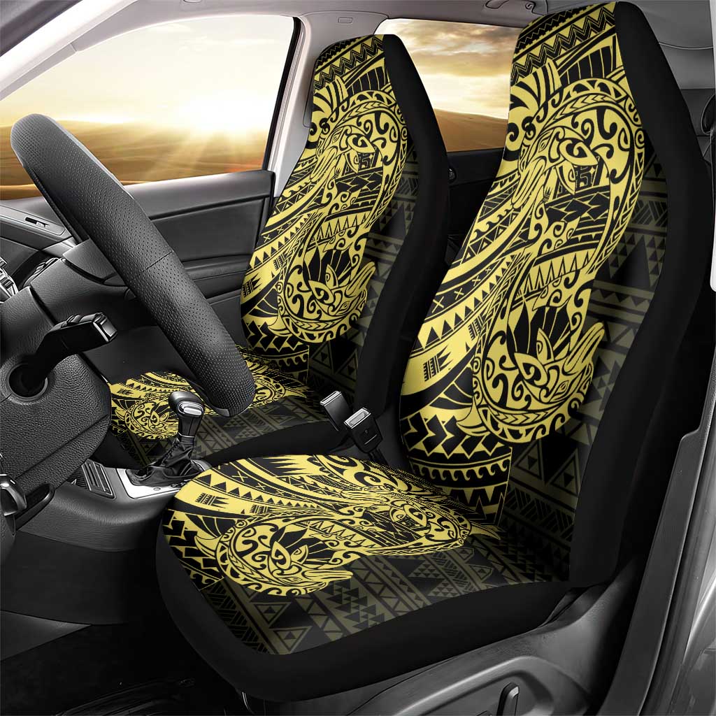 Yellow Couple Dolphins Maori Polynesian Style Car Seat Cover LT9 - Polynesian Pride
