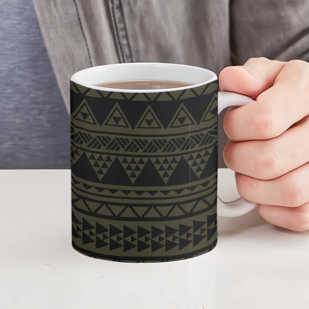 Yellow Couple Dolphins Maori Polynesian Style Ceramic Mug - Polynesian Pride