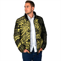 Yellow Couple Dolphins Maori Polynesian Style Padded Jacket - Polynesian Pride